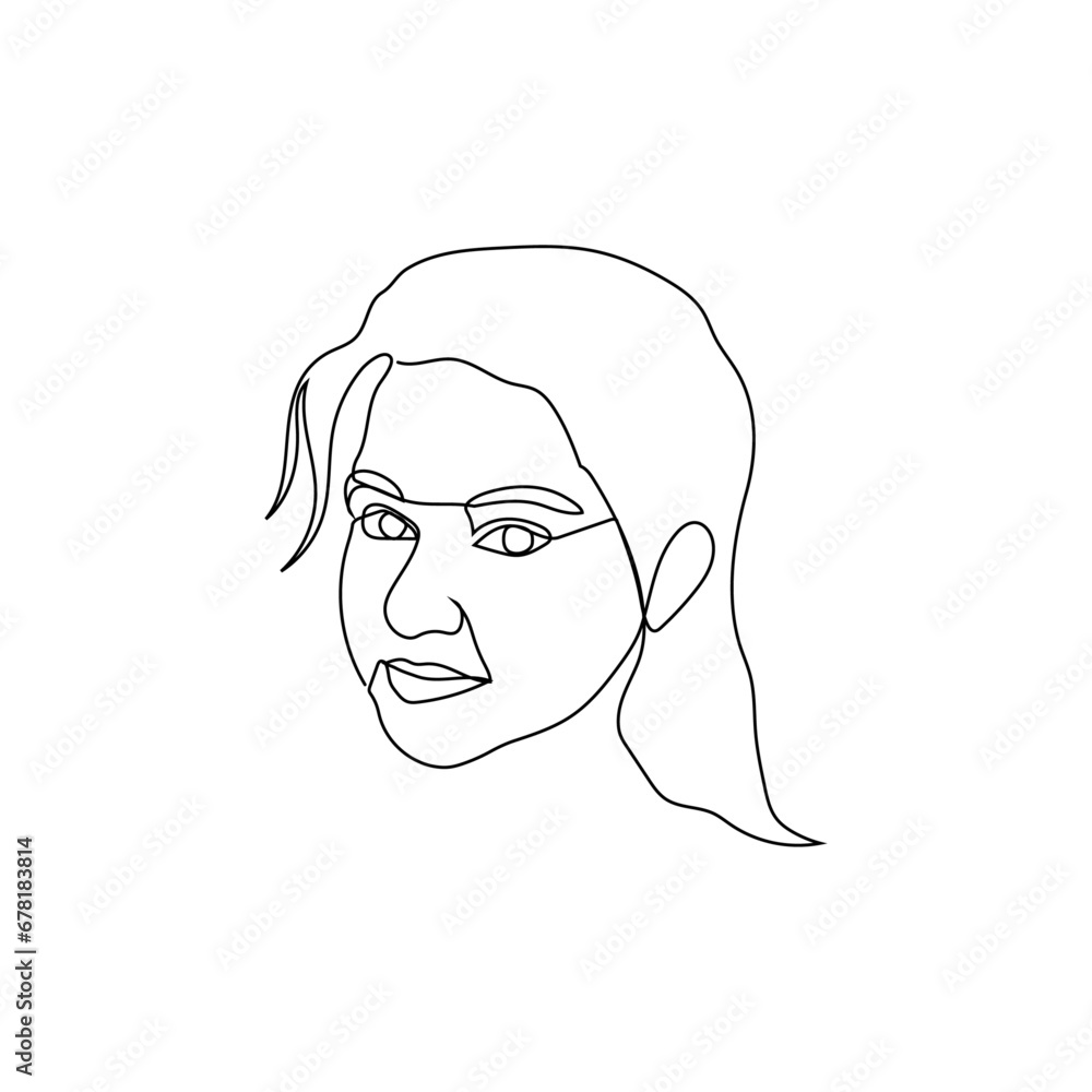 Girl line art stock vector Girl line art stock vector