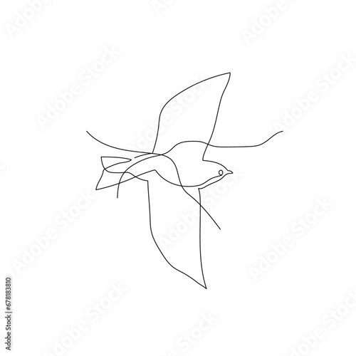 Bird one line art stock vector