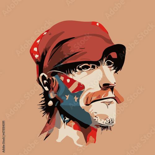 A jesus vector - god vector with a bandana and a beard design vector illustration for use in design and print poster canvas.eps