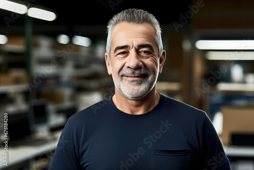 Happy mature man with a confident smile expressing satisfaction and success in a portrait.