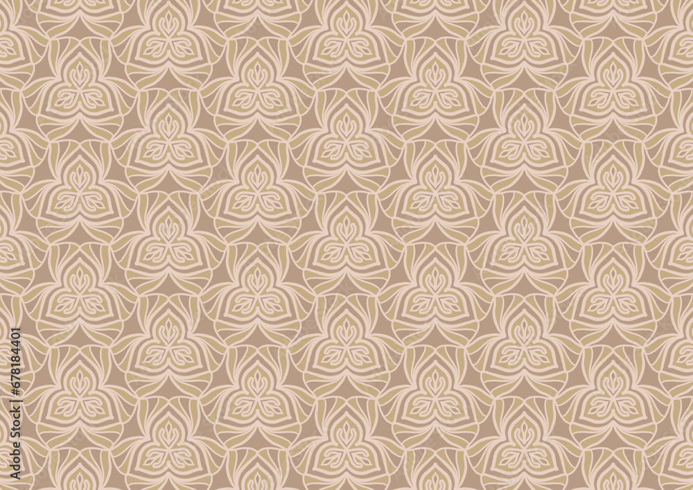 Floral patterns cream graphics symmetrical geometric symbols decorative illustrations backdrops backgrounds wallpapers printed textiles clothing carpets mosaic tiles