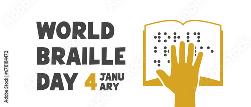 Braille Day concept. Braille banner