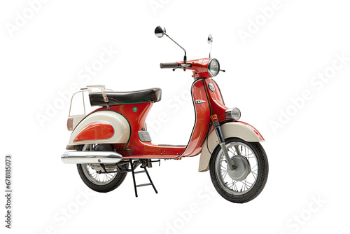 Artful Ride Moped Unveiled on Transparent Background, PNG, Generative Ai