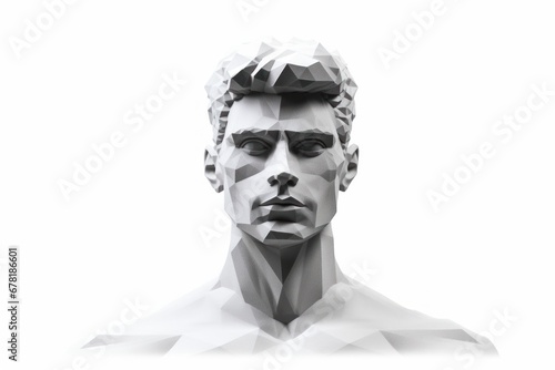 man white statue against white background