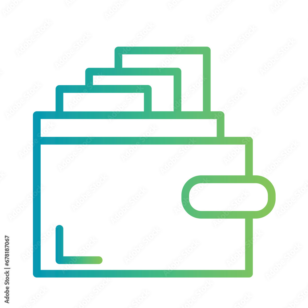 Bank Pocket Card Gradient Outline Icon Bank Pocket Card Gradient Outline Icon