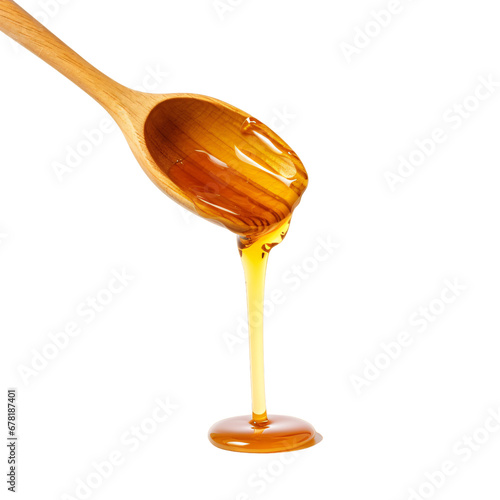 Wallpaper Mural Organic honey dripping to floor from a wood spoon isolated  Torontodigital.ca