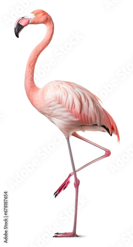flamingo with one leg up pose