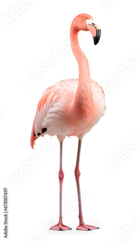 flamingo portrait, isolated background