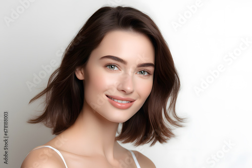 Beautiful smiling woman with  healthy skin portrait