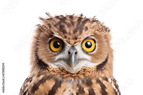 Feathered Elegance Owl Realism on Transparent Background, PNG, Generative Ai