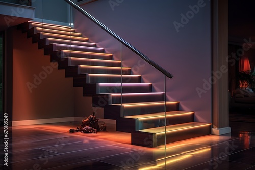 Elegant staircase mockup showing positive growth