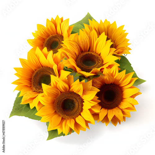 sunflowers isolated on white background