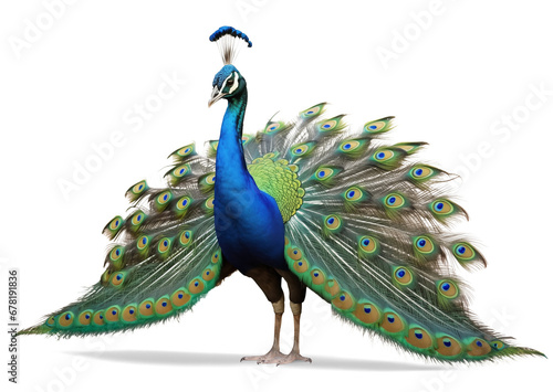 Majestic Peacock displaying its feathers photo