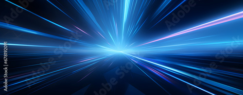 Glowing Blue and purple light rays on a black abstract background