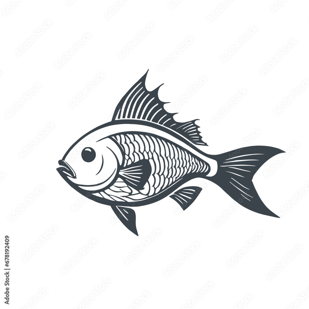 Fish icon concept design stock illustration Fish icon concept design stock illustration