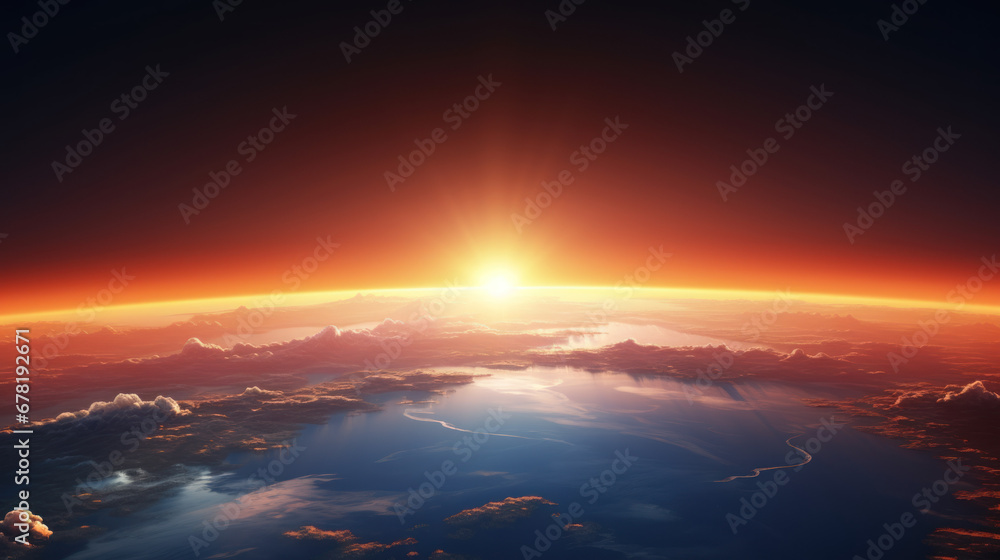 Earth's Dawn, Horizon Sunrise, Planet Awakening