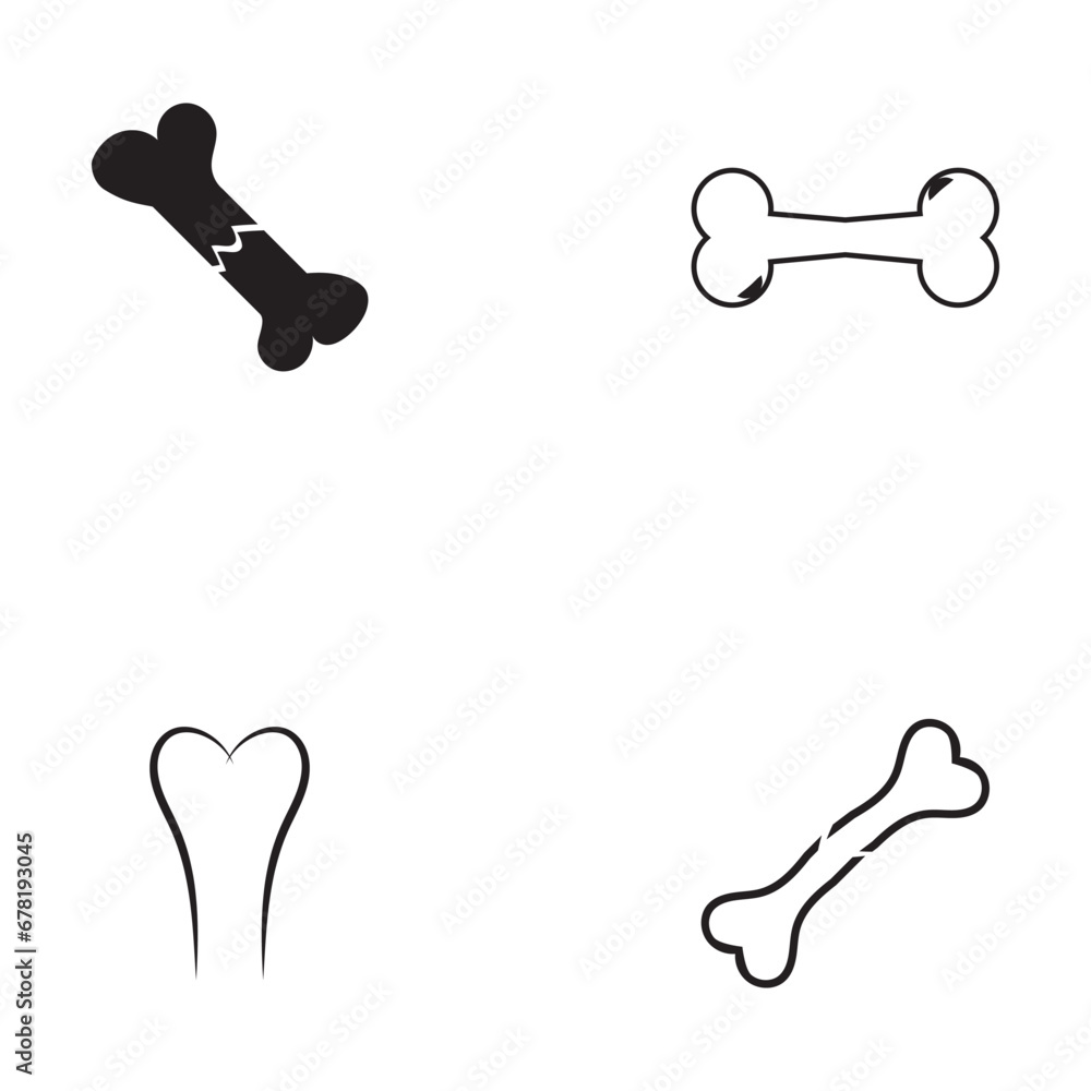 Obraz premium Dog bone logo vector illustration icon