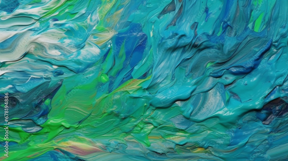 il paint texture with bold, colorful brush strokes in shades of blue and green. il paint texture with bold, colorful brush strokes in shades of blue and green.