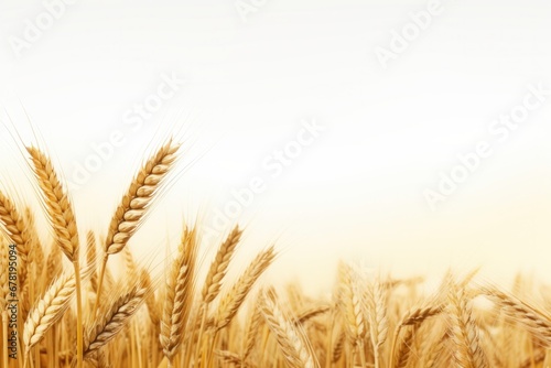 wheat field isolated on white background.