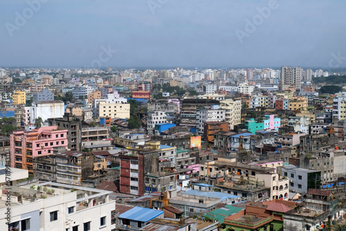 A beautiful sunny view of chittagong city. Top view of chittagong city,bangladesh. 