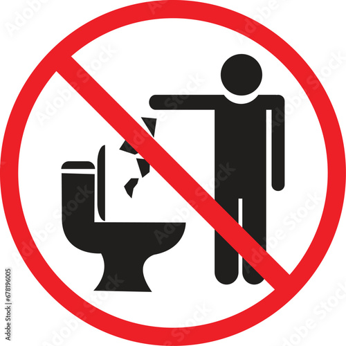 Do Not Throw Trash in Toilet Glyph Icon