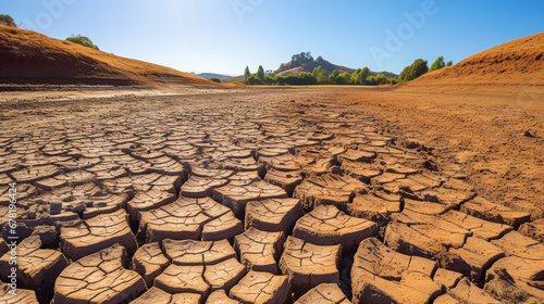 Cracked Earth in Arid Landscape