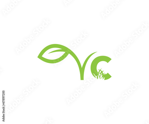 VC grow  logo design vector template 3