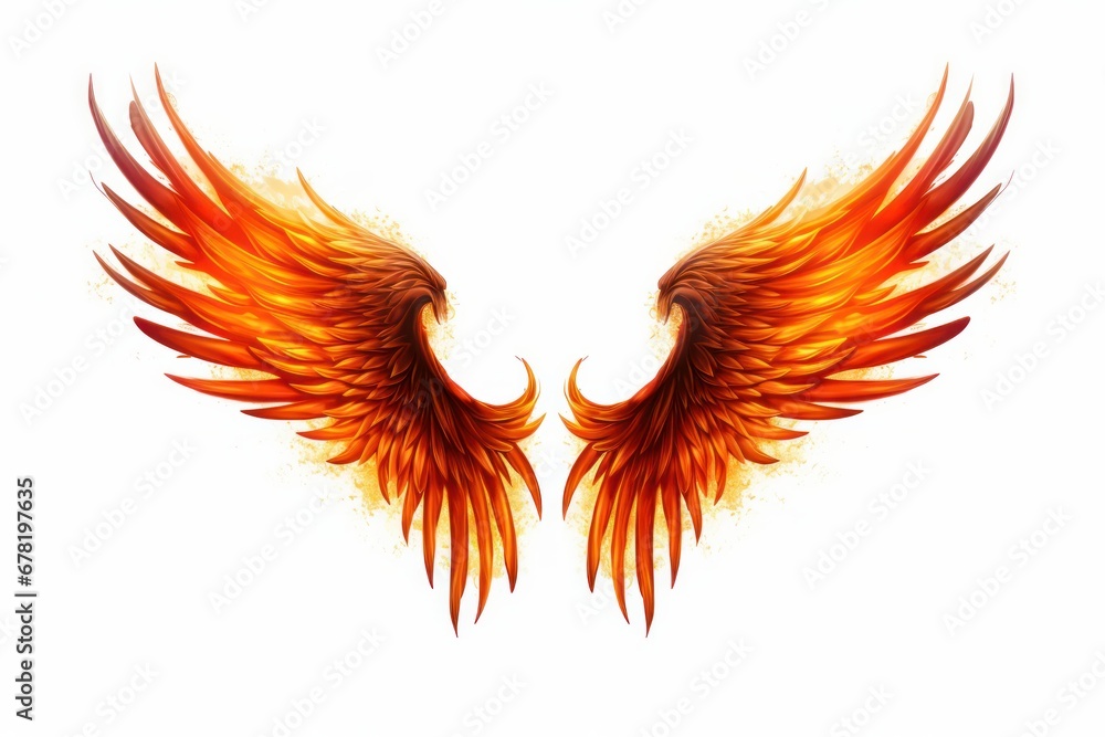 fire wings isolated on white background fire wings isolated on white background