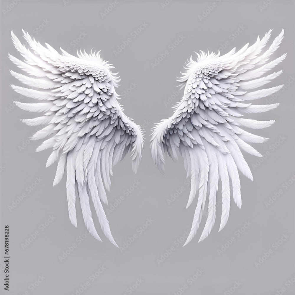 Obraz premium Transparent background angel wings, fantasy wings