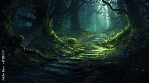 Mysterious Dark Enchanted Forest
