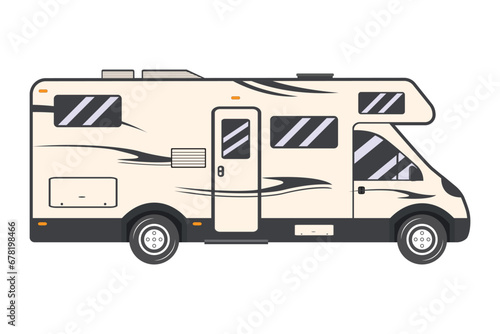 RV Camper Van Motorhome Vector Illustration