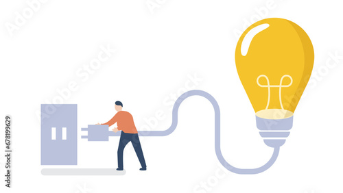 flat vector business idea concept with people
