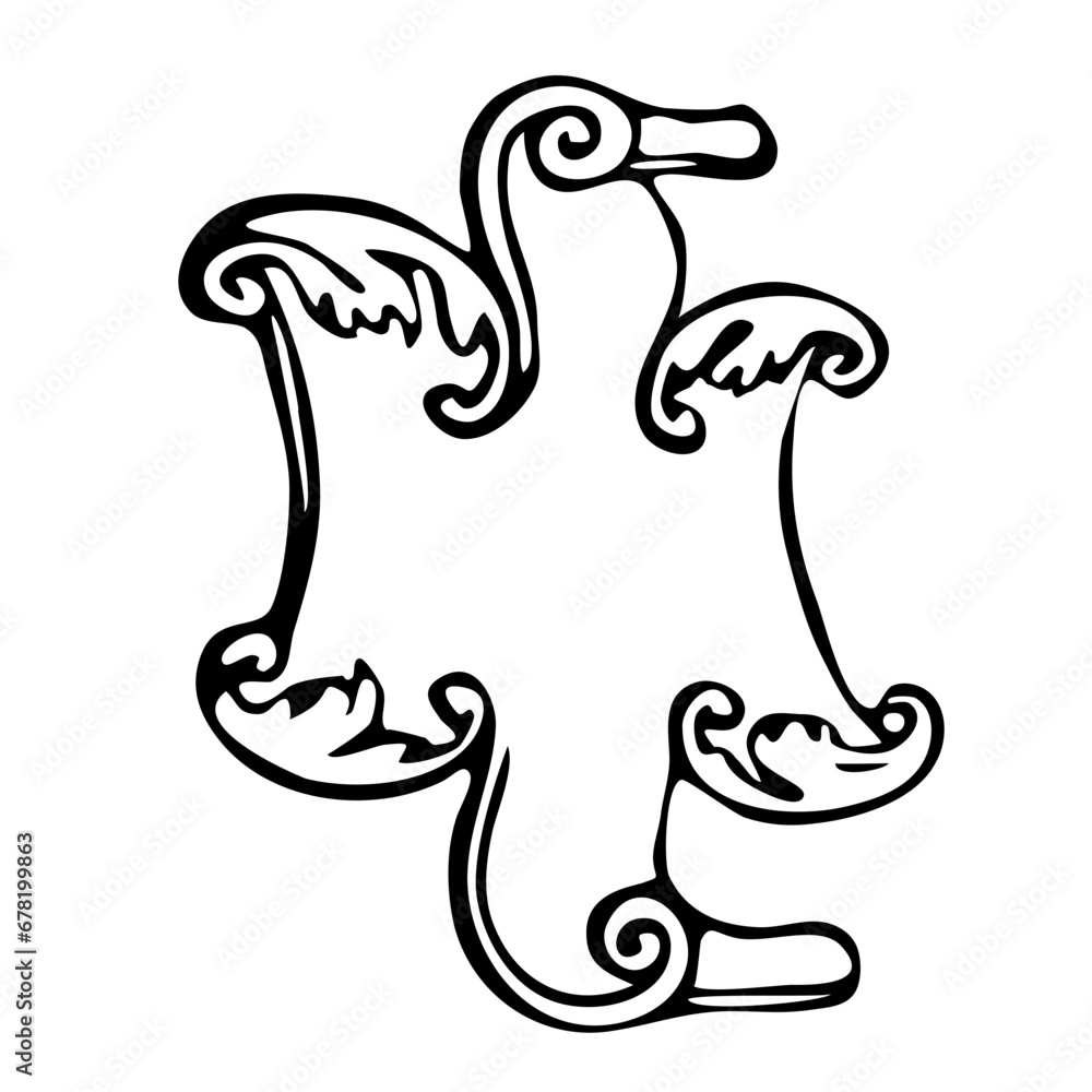 Obraz premium Hand drawn heraldic shield