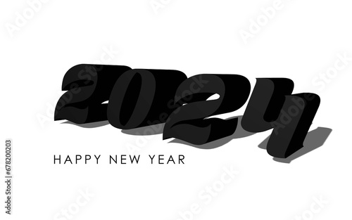 Happy new year 2024 design. With colorful truncated number illustrations. Premium vector design for poster, banner, greeting and new year 2024 celebration.
