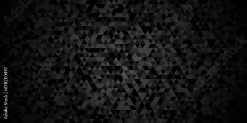 Modern abstract seamless geometric dark black pattern background with lines Geometric print composed of triangles. Black triangle tiles pattern mosaic background. Abstract pattern gray Polygon Mosaic.