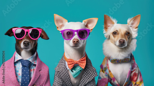 Pet companions celebrating lifes diversity with fashion and joy © basketman23