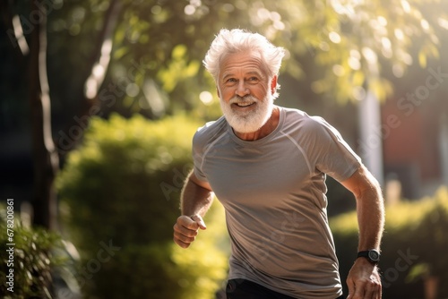 senior man going for a run and living a healthy life - mature man doing sport