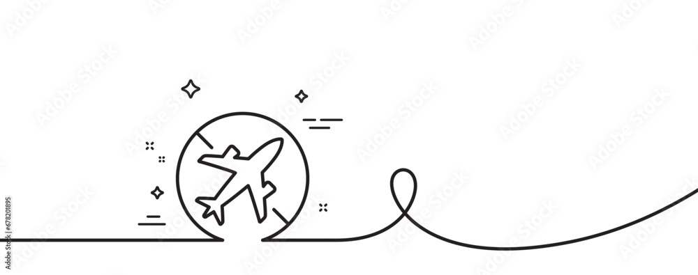 Flight Ribbon Graphic Vektorová grafika „Airplane mode line icon. Continuous one line with ...