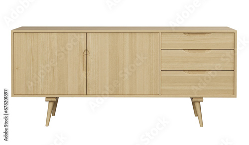 Foto Wooden sideboard table or sideboard Cabinet.