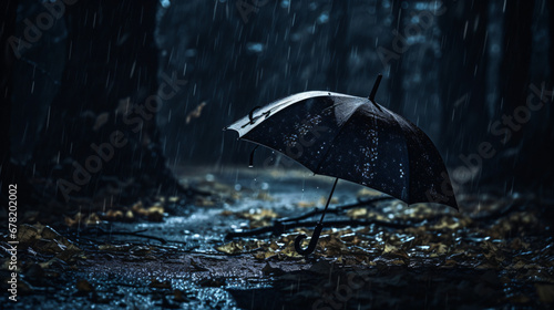 A black umbrella