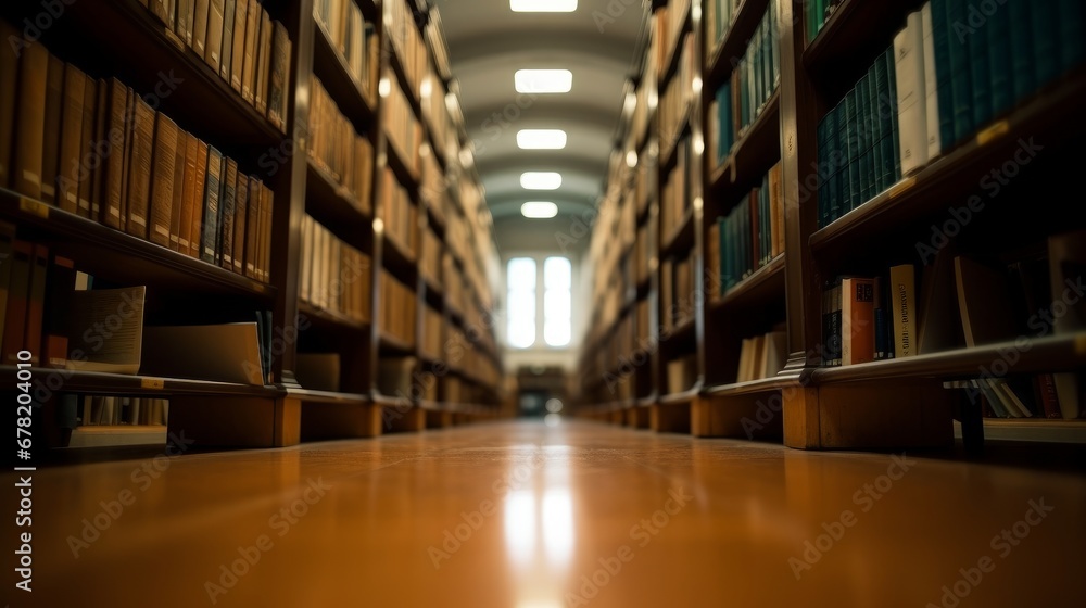 Library  blurred background unfocused AI generated illustration