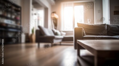 Living room  blurred background unfocused AI generated illustration