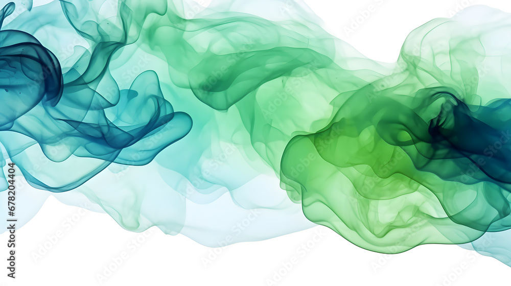 Green and blue liquid smokey abstract background