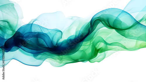 Green and blue liquid smokey abstract background