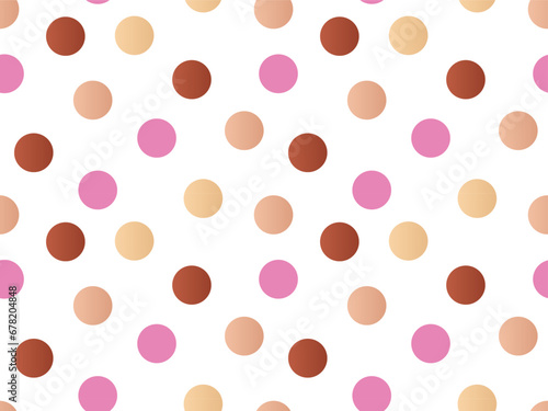 Seamless pattern in colored polka dots.
