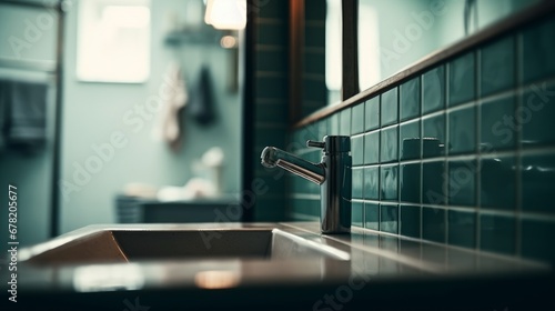 Bathroom  blurred background unfocused  AI generated illustration