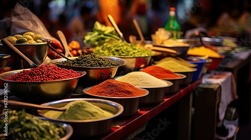 spices in the market, Spices Market with colourful mood. Colorful spices and dyes found at souk market