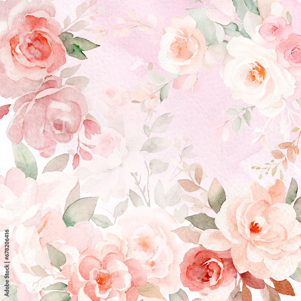 Watercolor digital floral scrapbook paper, Blush pink baby shower ...