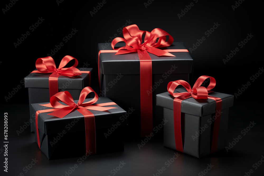 Obraz premium Black Friday Sale Present Boxes