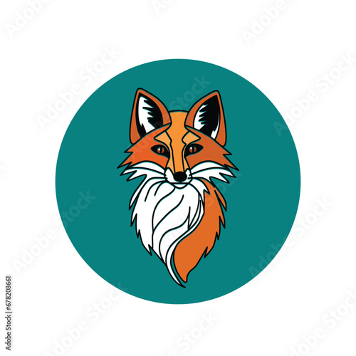 Fototapeta Naklejka Na Ścianę i Meble -  Fox icon concept design stock illustration